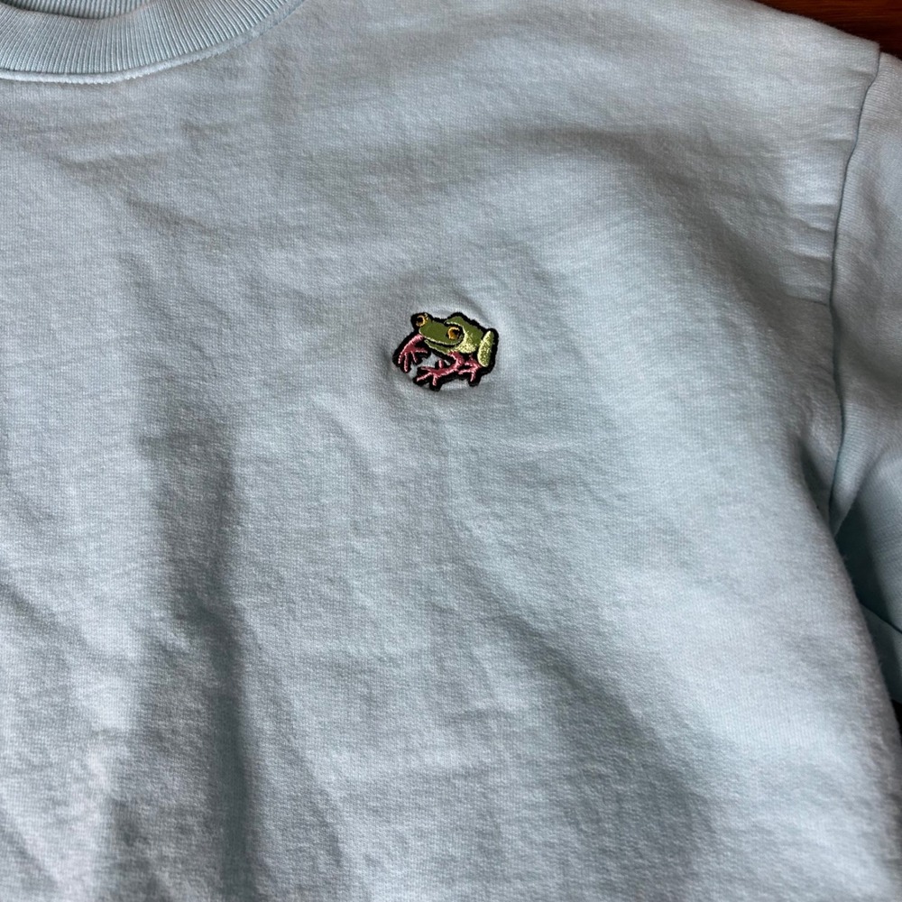 GOLF WANG Frog Crewneck Sweatshirt XS distressed Light Blue Men's xs - Picture 2 of 8